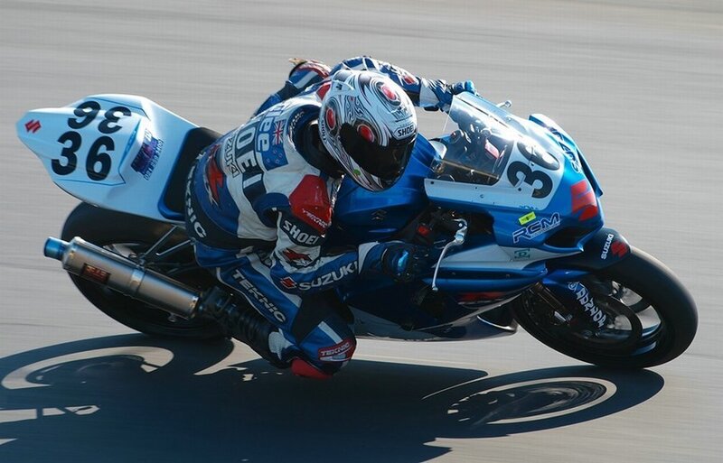 Motorcycle racer on a track