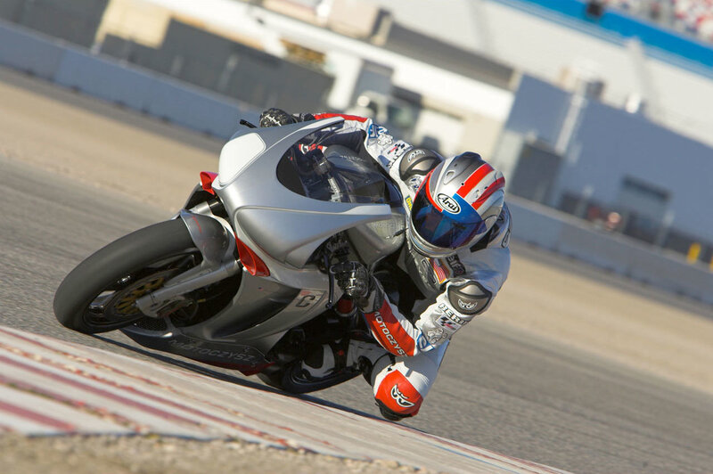 Motorcycle racer on a track