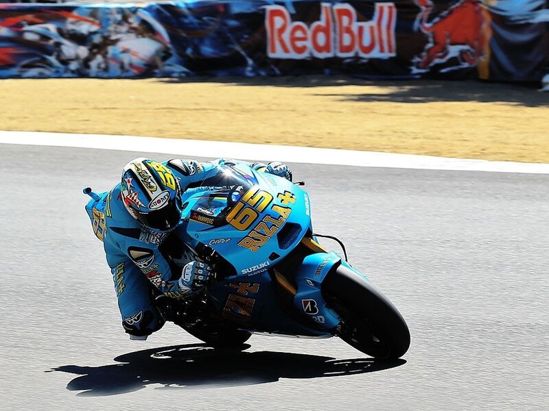 Motorcycle racer on a track