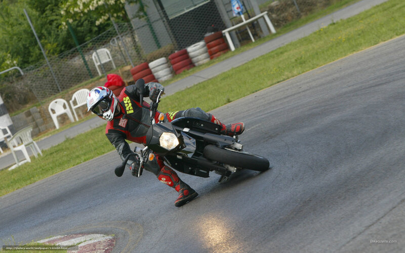 Motorcycle racer on a track