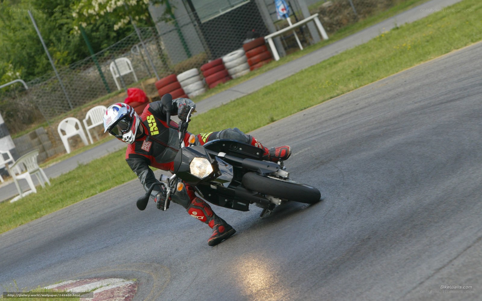 Motorcycle racer on a track