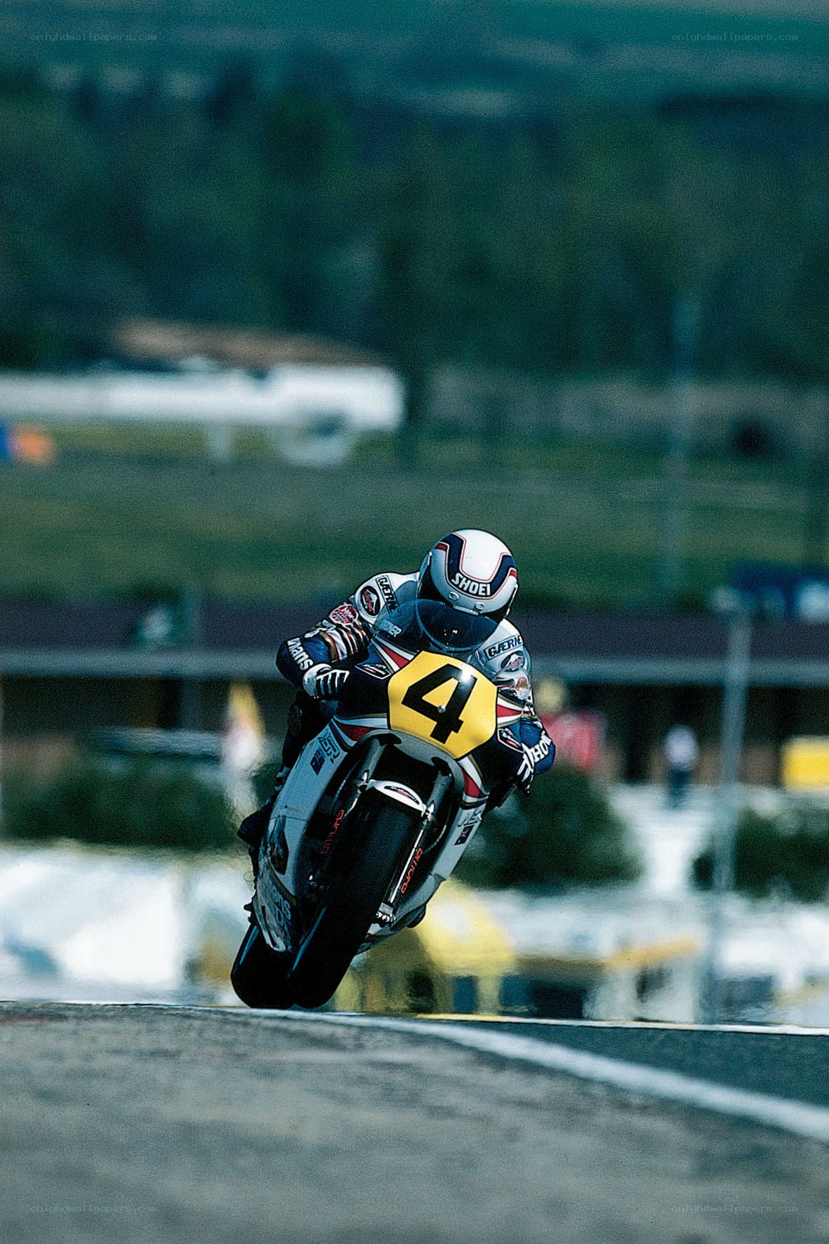 Motorcycle racer on a track