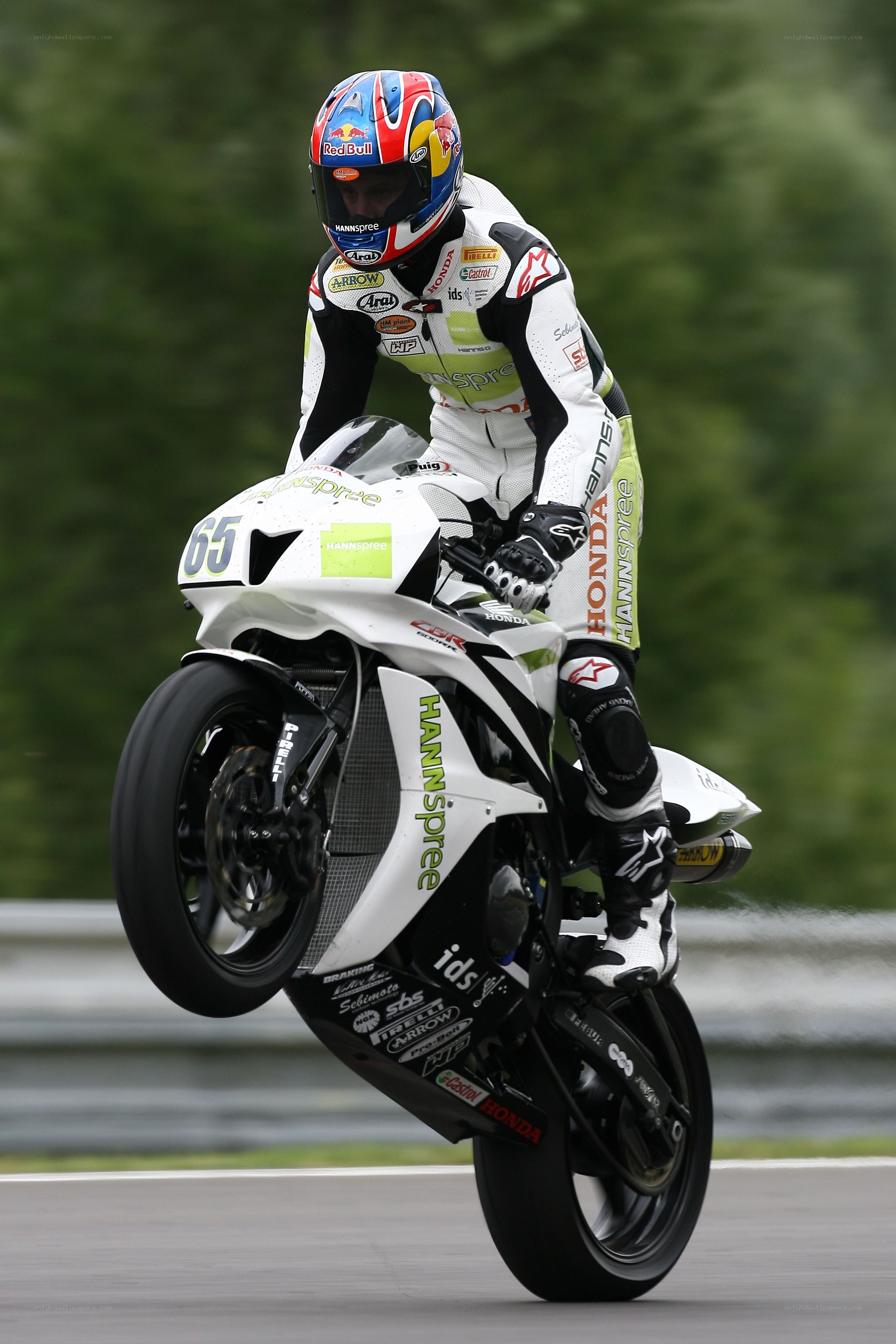 Motorcycle racer on a track