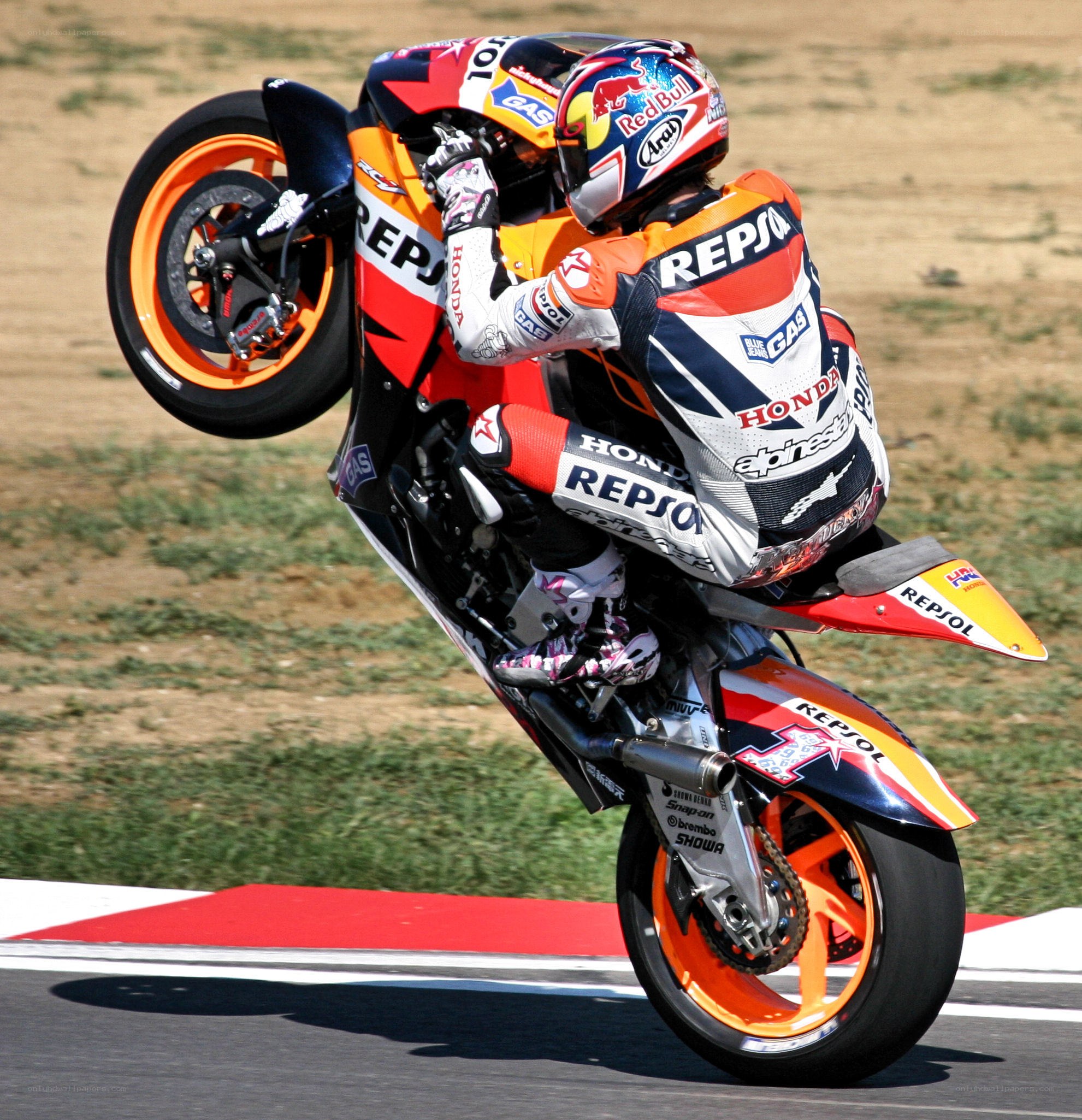 Motorcycle racer on a track