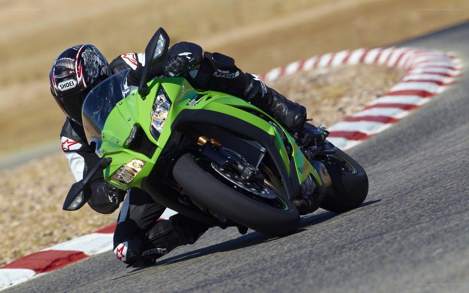 Motorcycle racer on a track