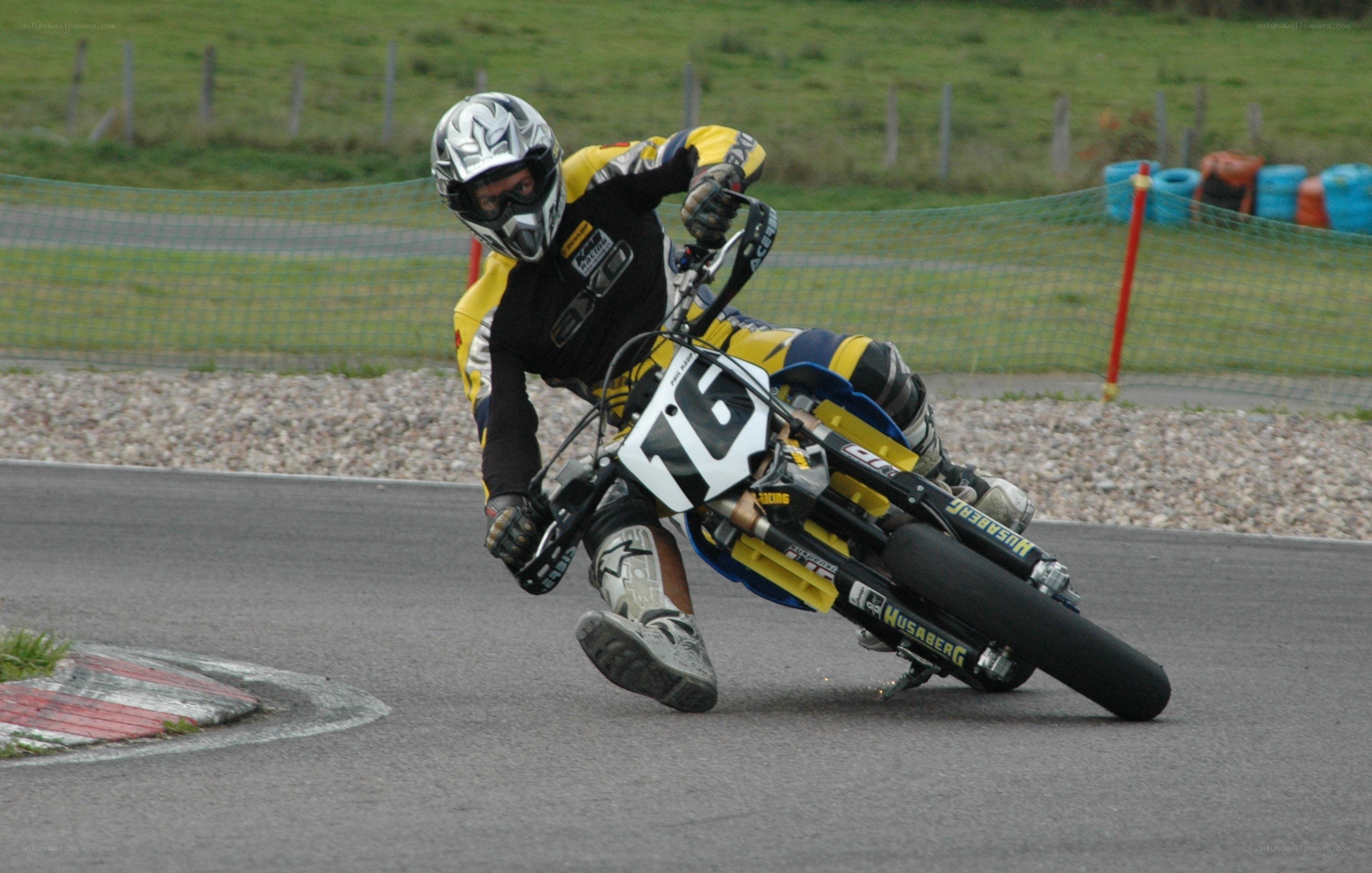Motorcycle racer on a track