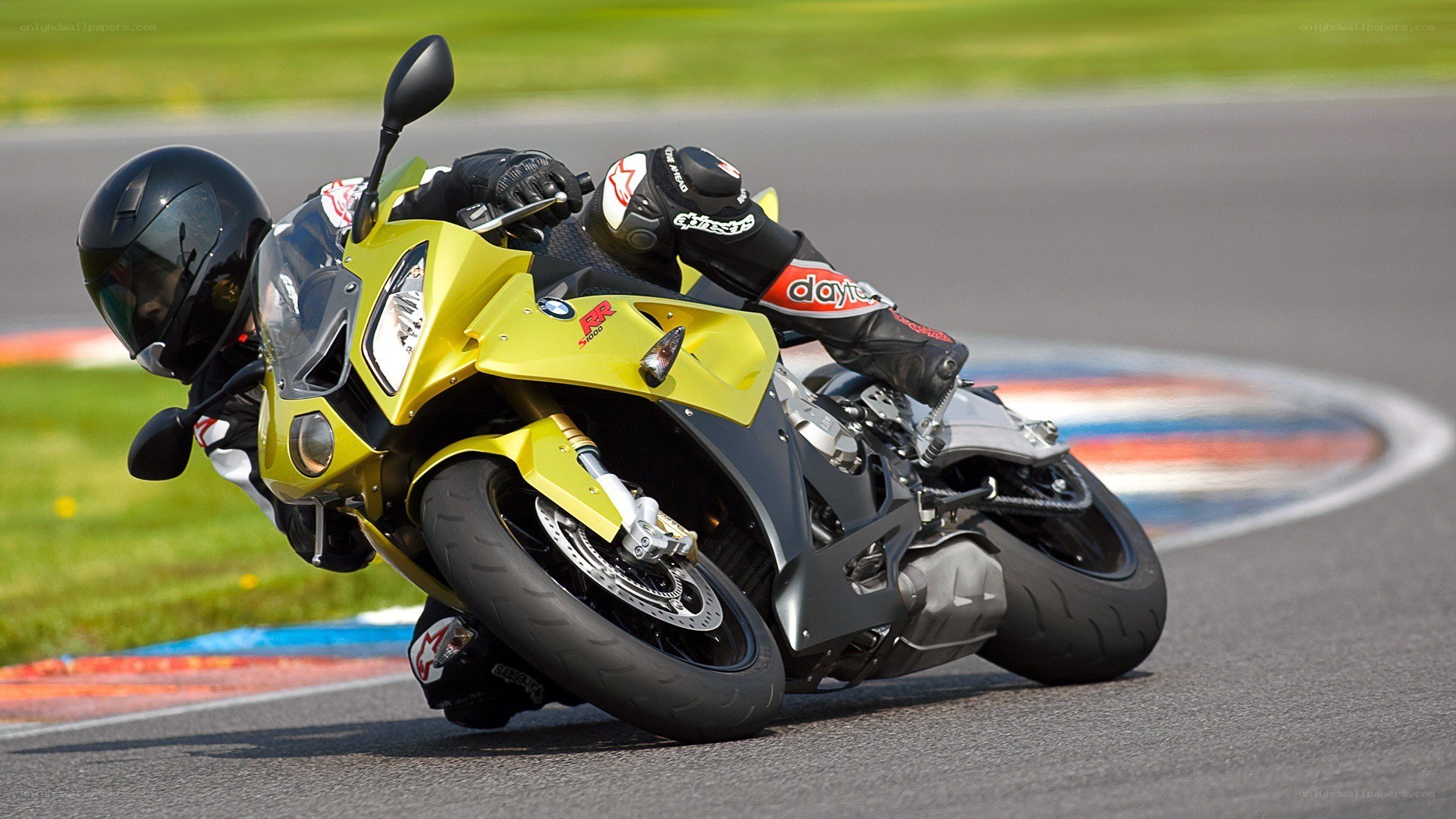 Motorcycle racer on a track