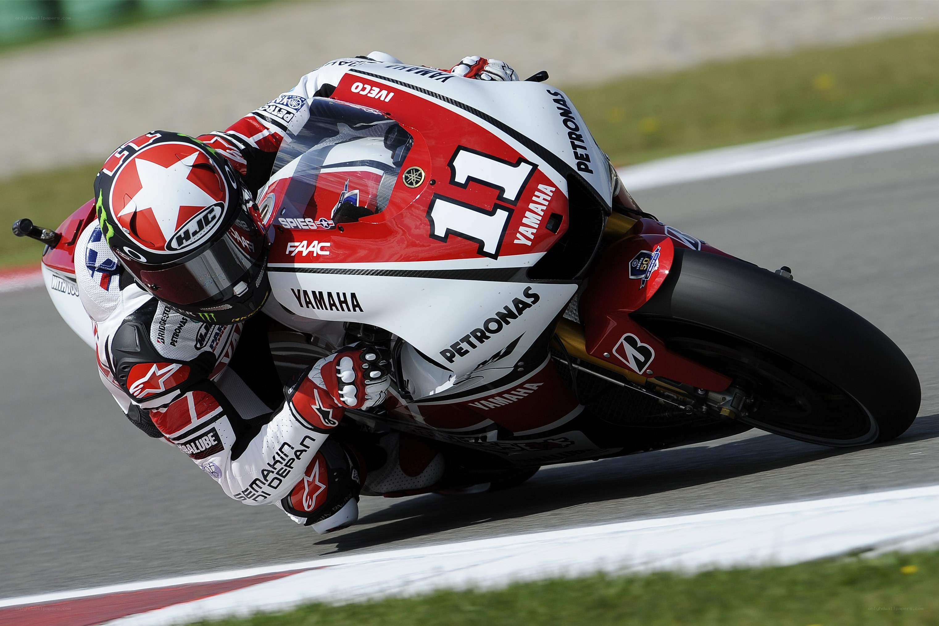 Motorcycle racer on a track