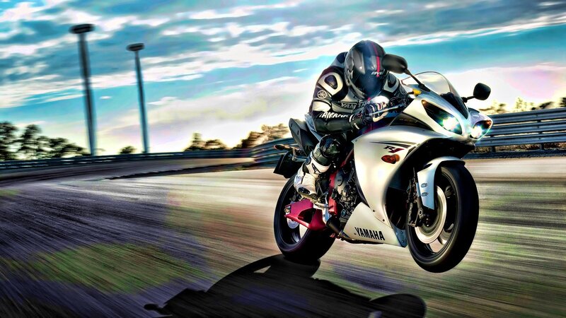 Motorcycle racer on a track