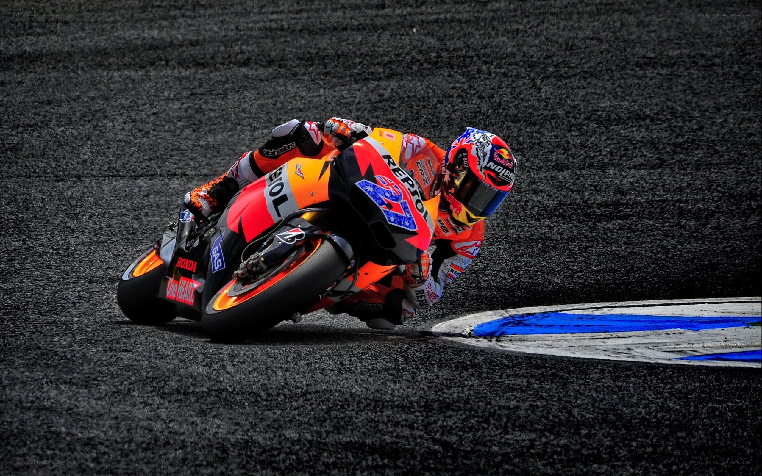 Motorcycle racer on a track