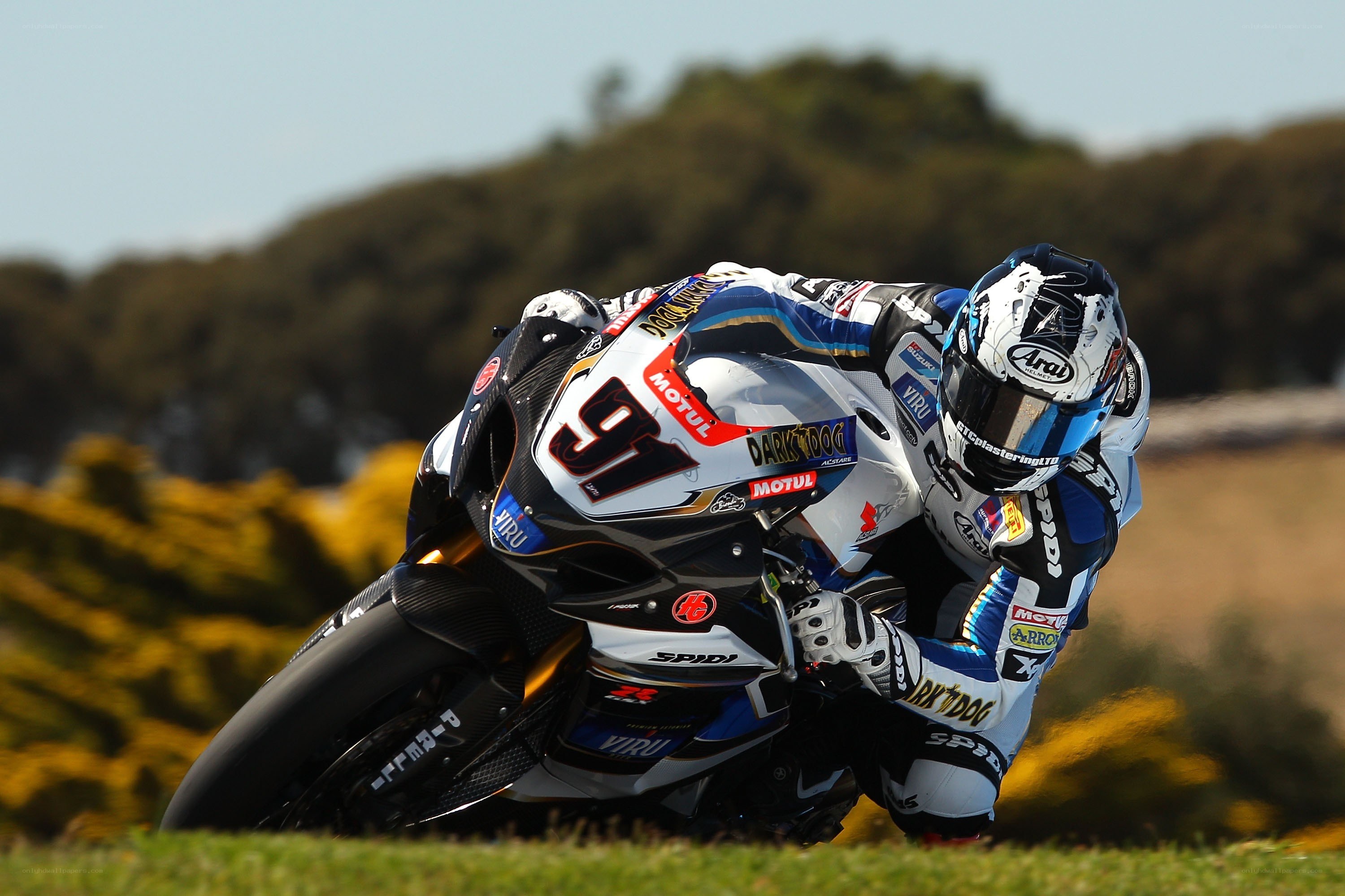 Motorcycle racer on a track