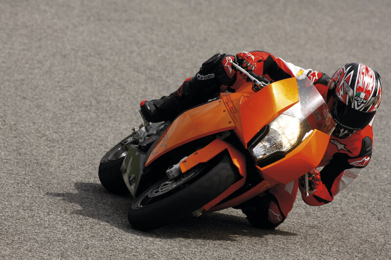 Motorcycle racer on a track