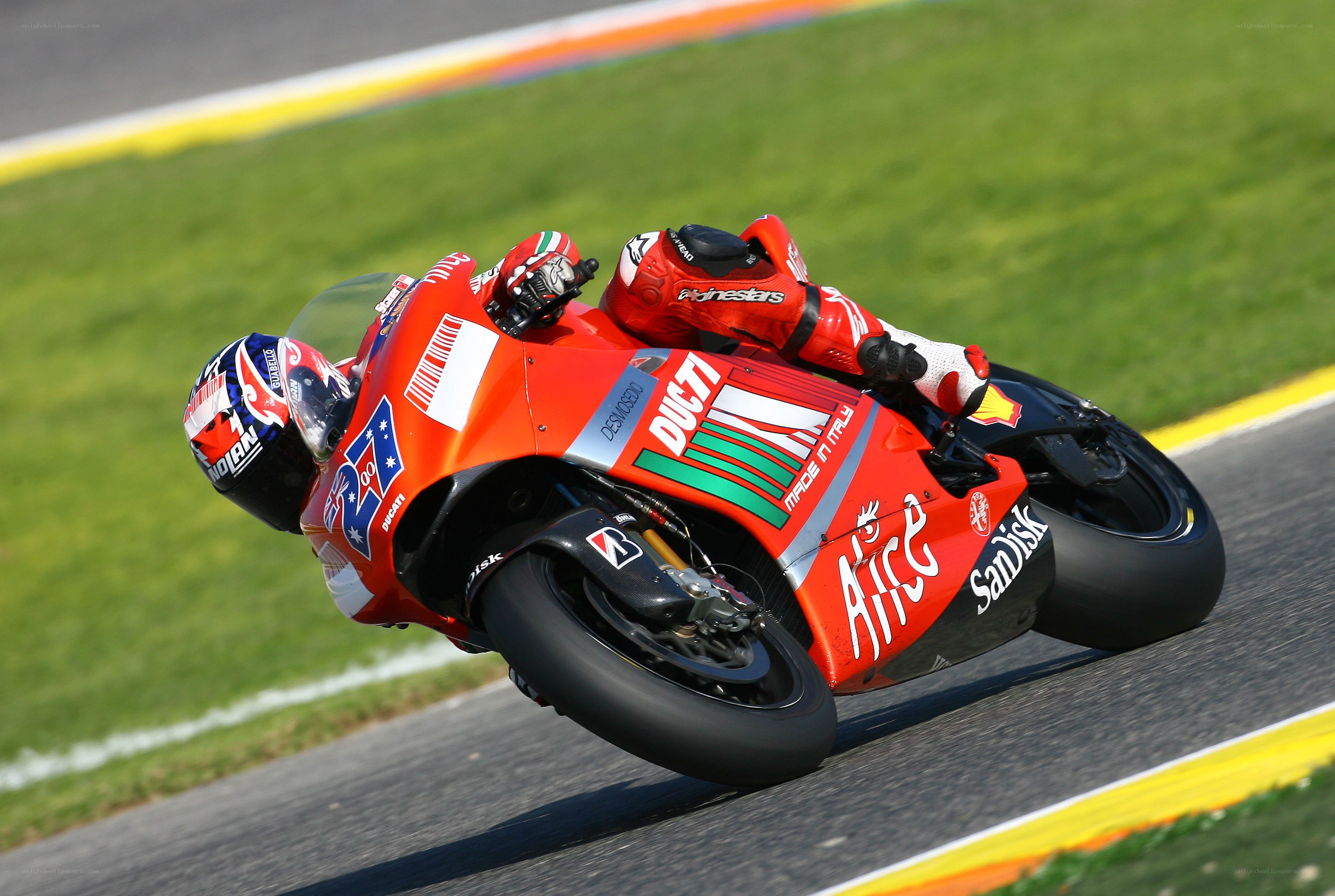 Motorcycle racer on a track