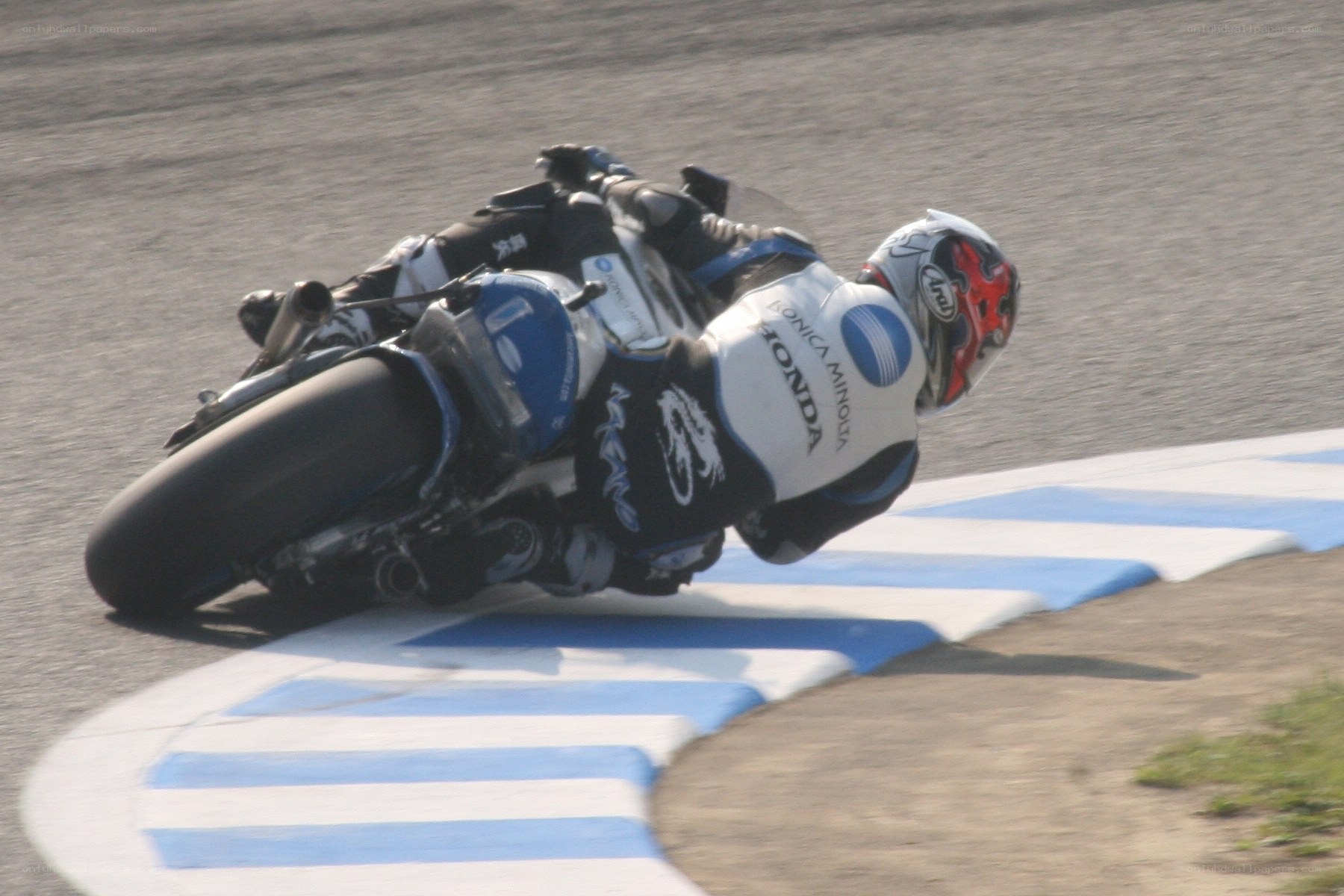 Motorcycle racer on a track
