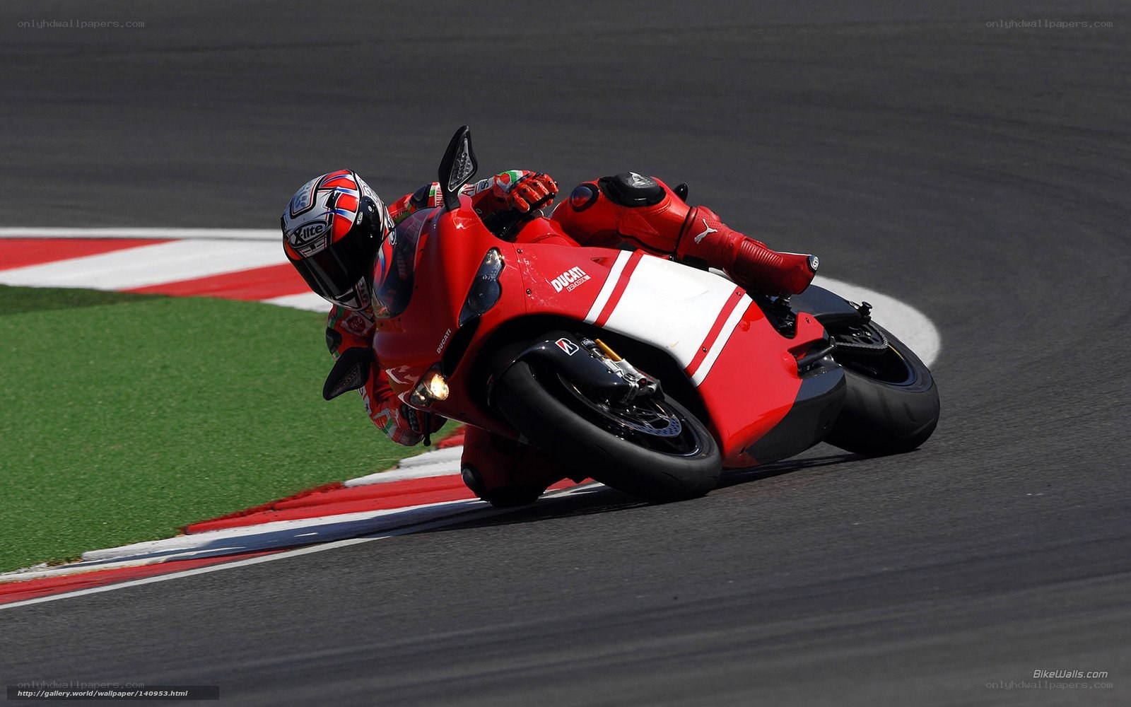 Motorcycle racer on a track
