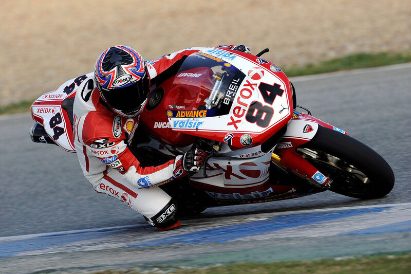 Motorcycle racer on a track