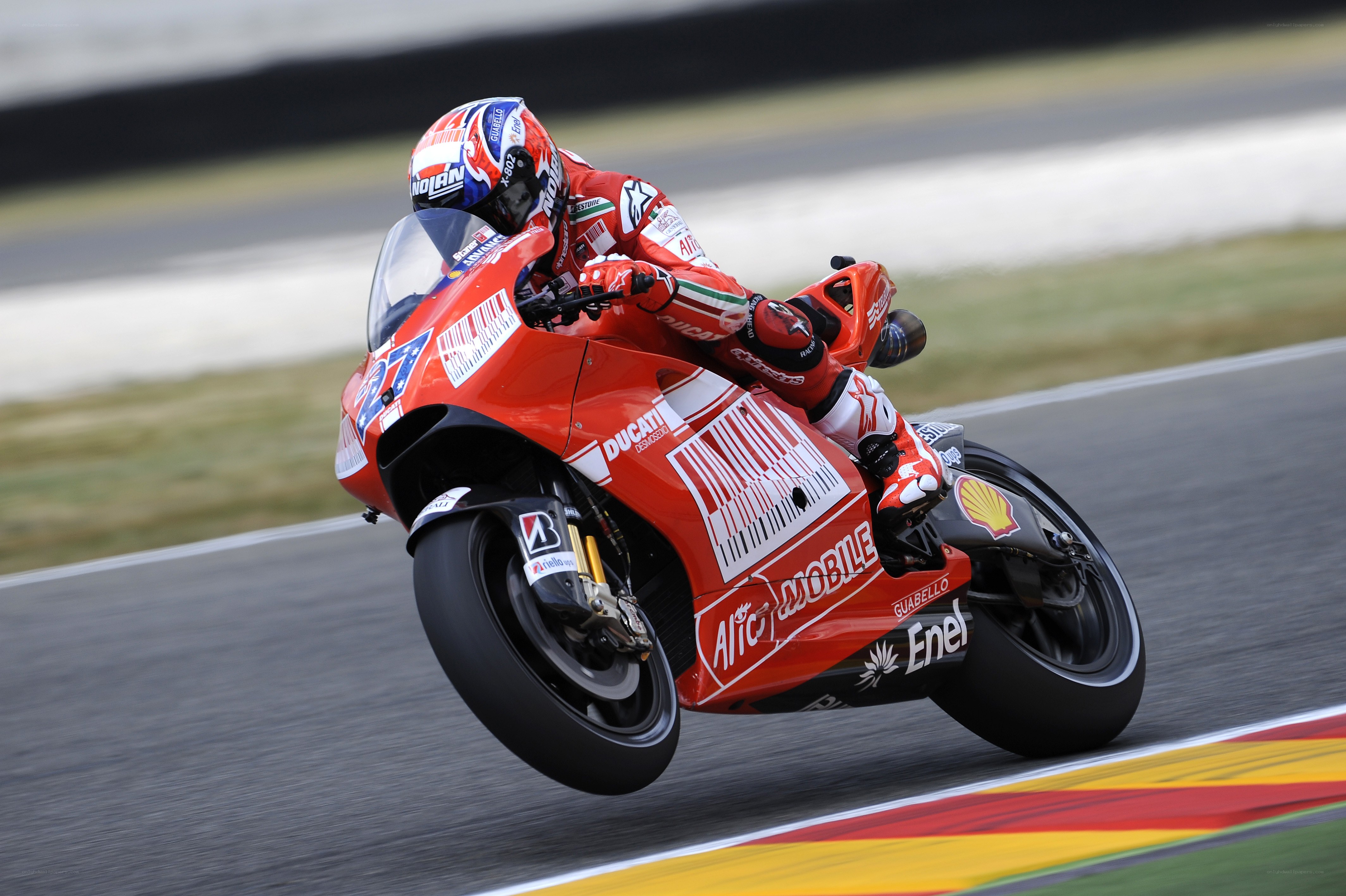 Motorcycle racer on a track