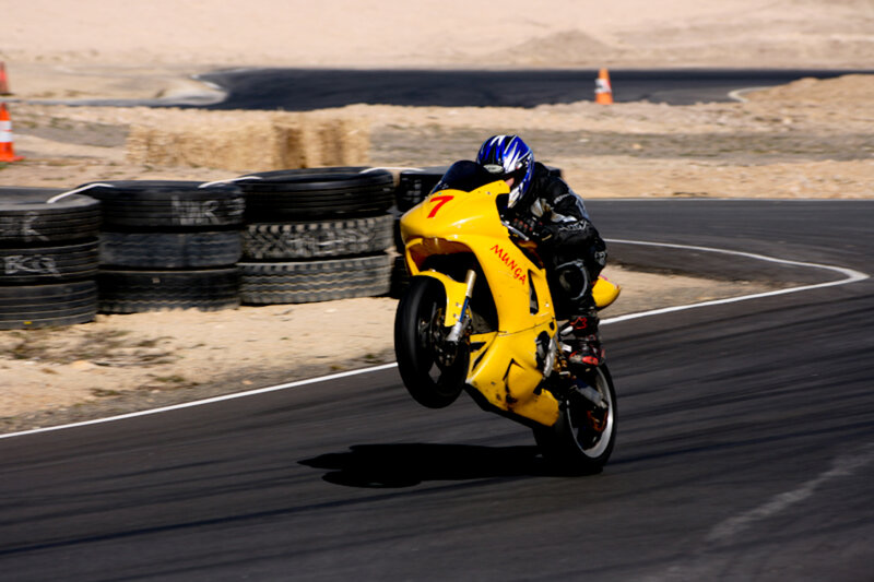 Motorcycle racer on a track