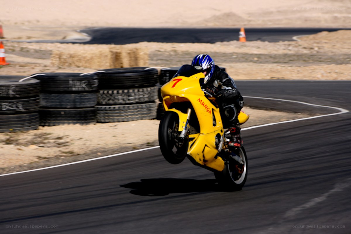 Motorcycle racer on a track