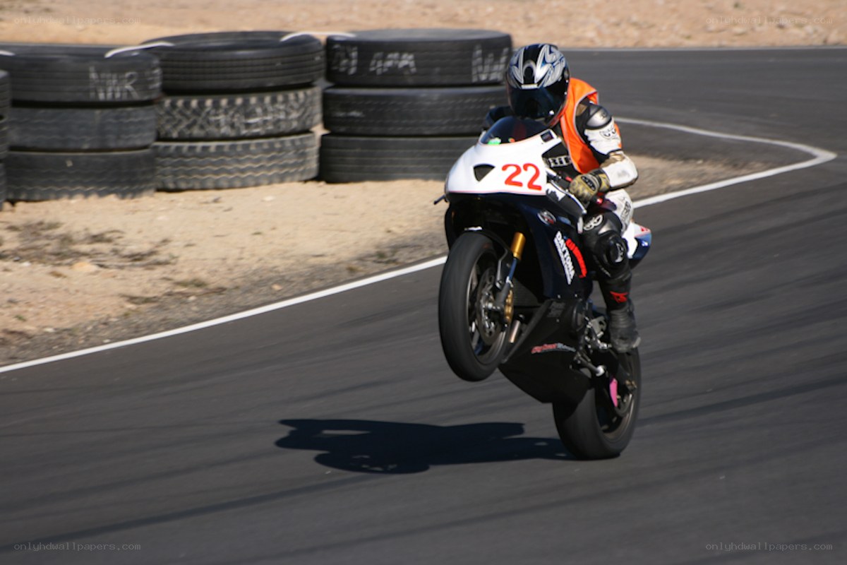 Motorcycle racer on a track