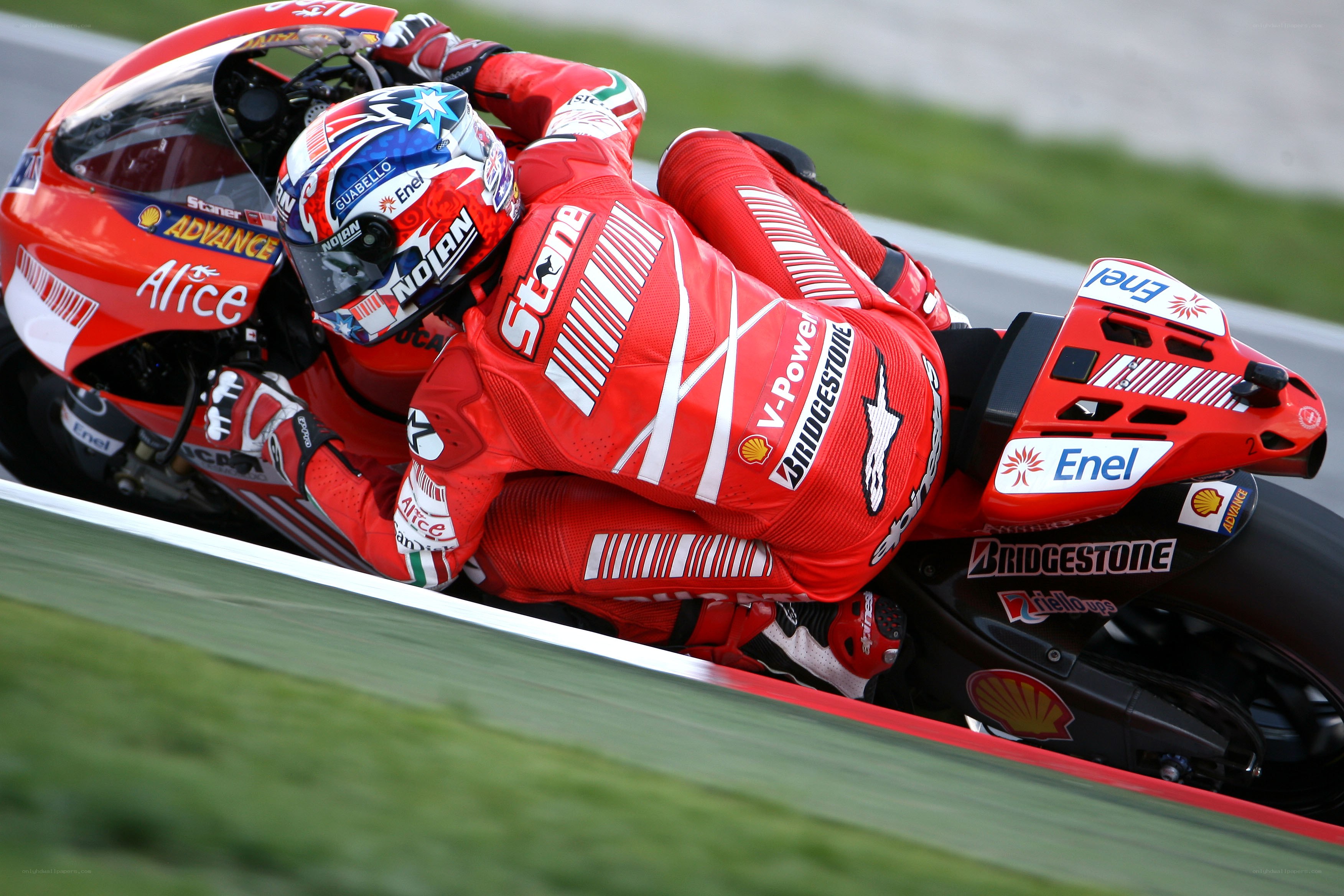 Motorcycle racer on a track