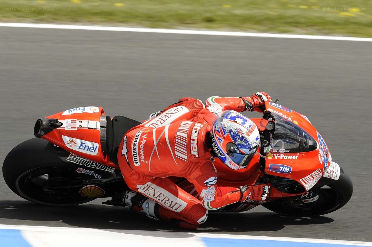 Motorcycle racer on a track