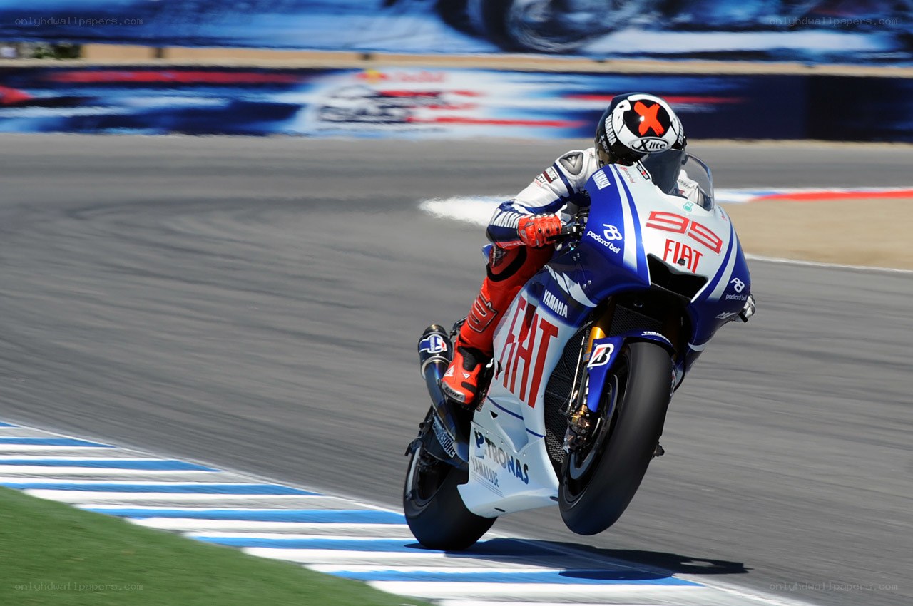 Motorcycle racer on a track
