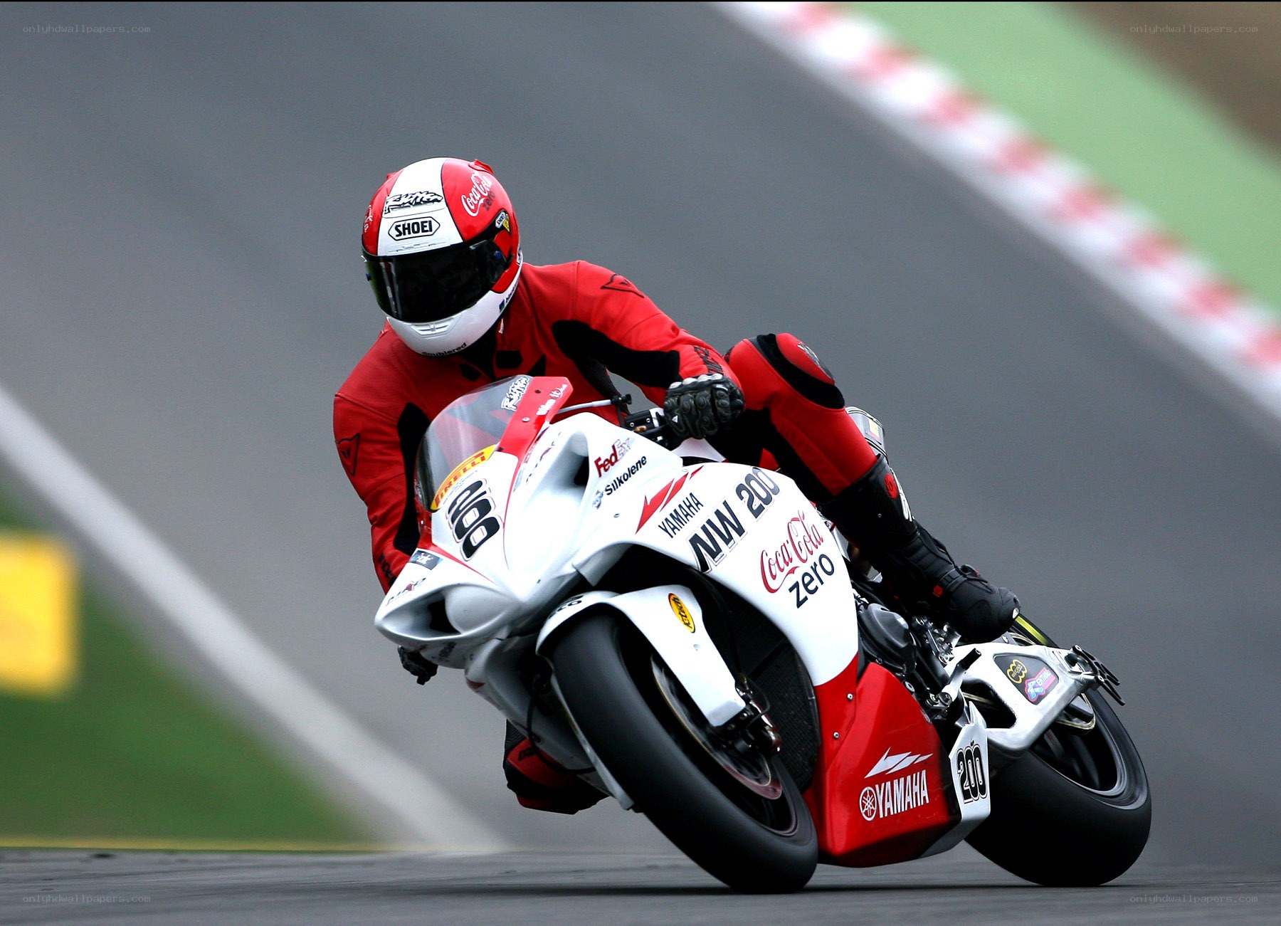 Motorcycle racer on a track