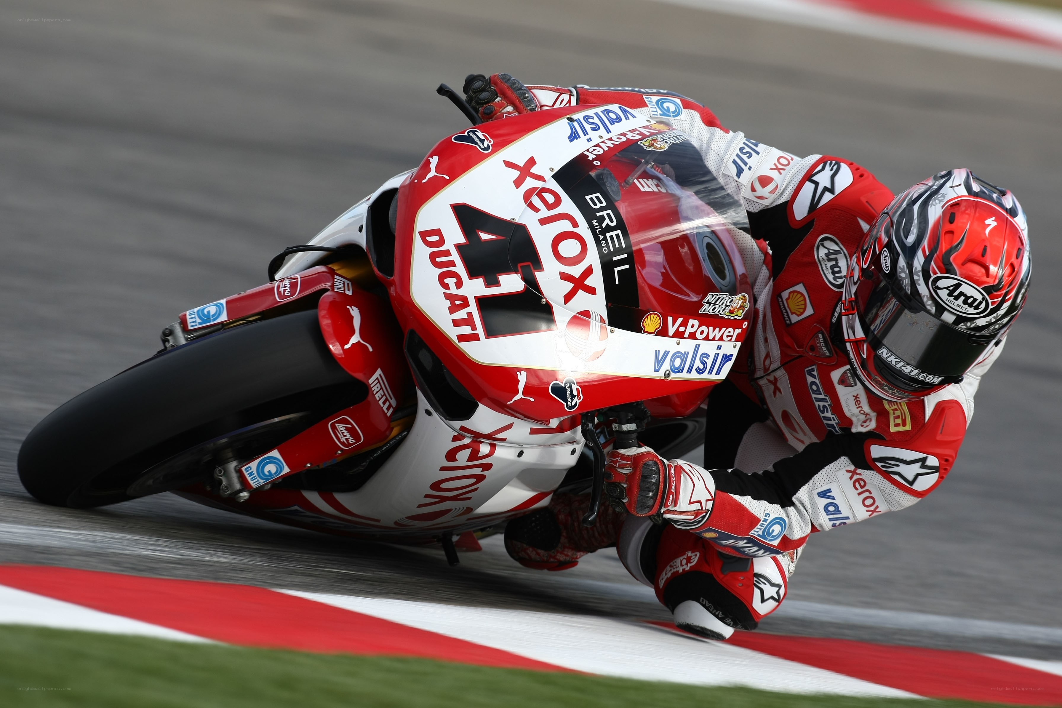 Motorcycle racer on a track