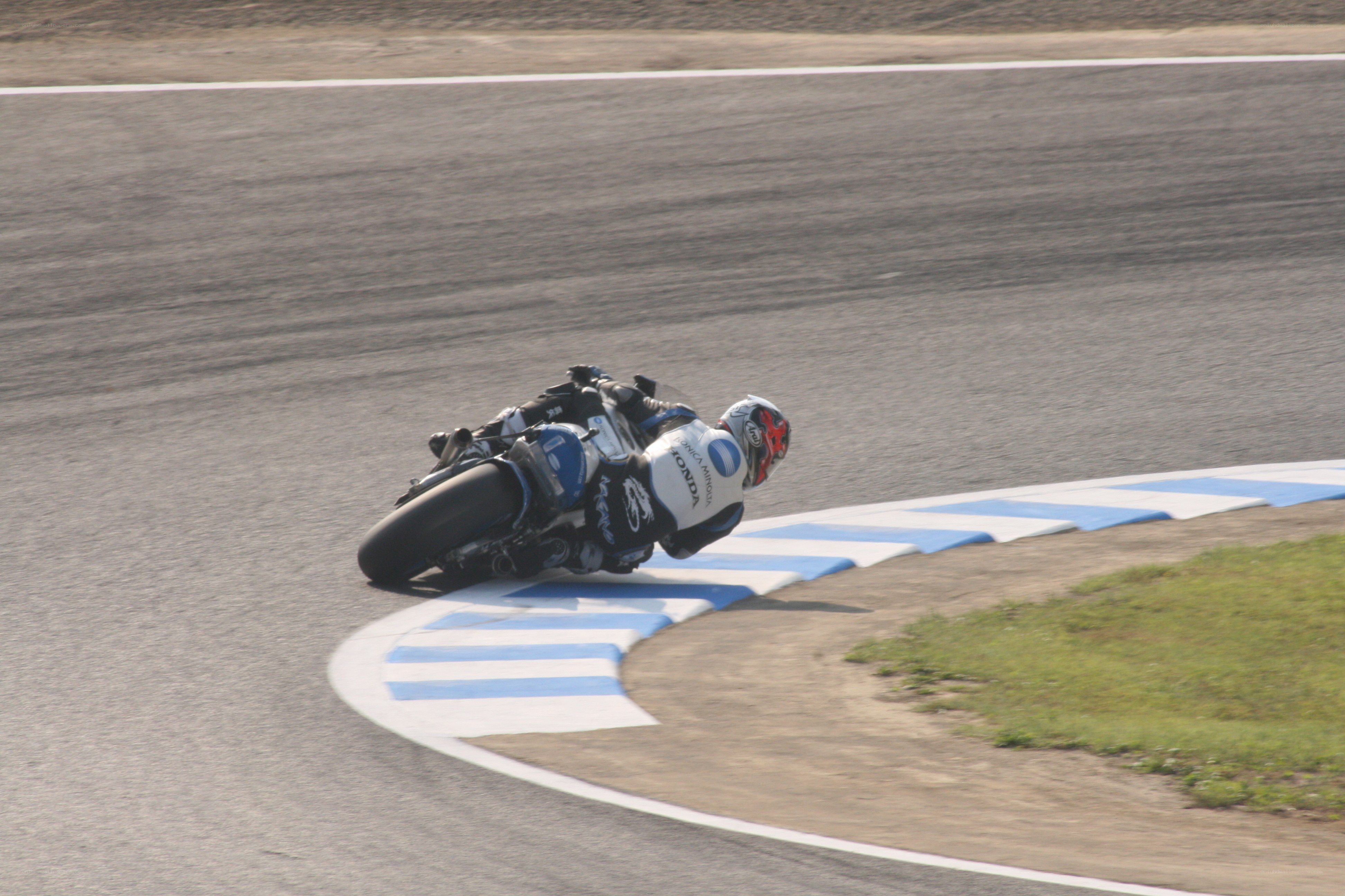 Motorcycle racer on a track
