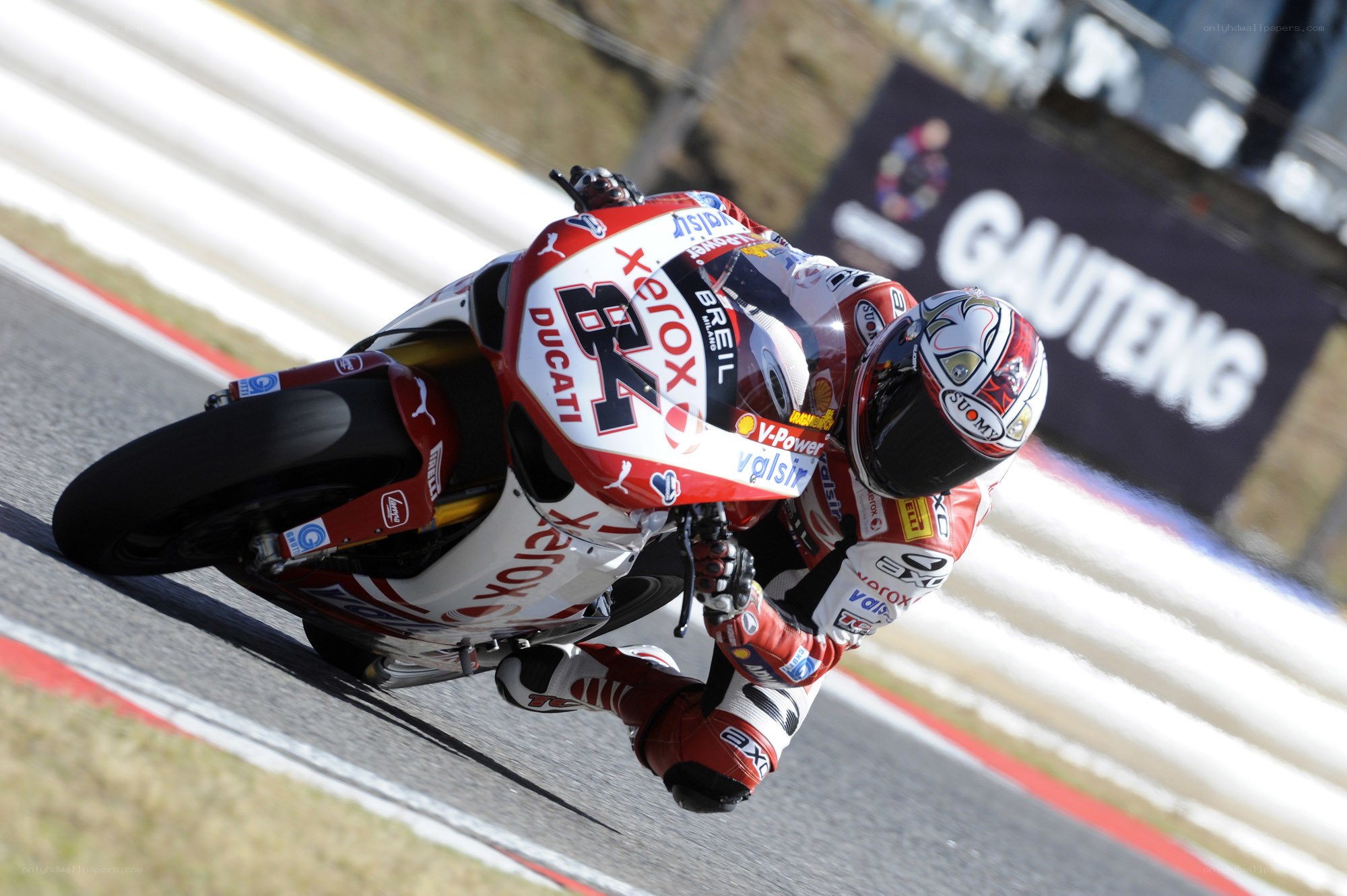 Motorcycle racer on a track