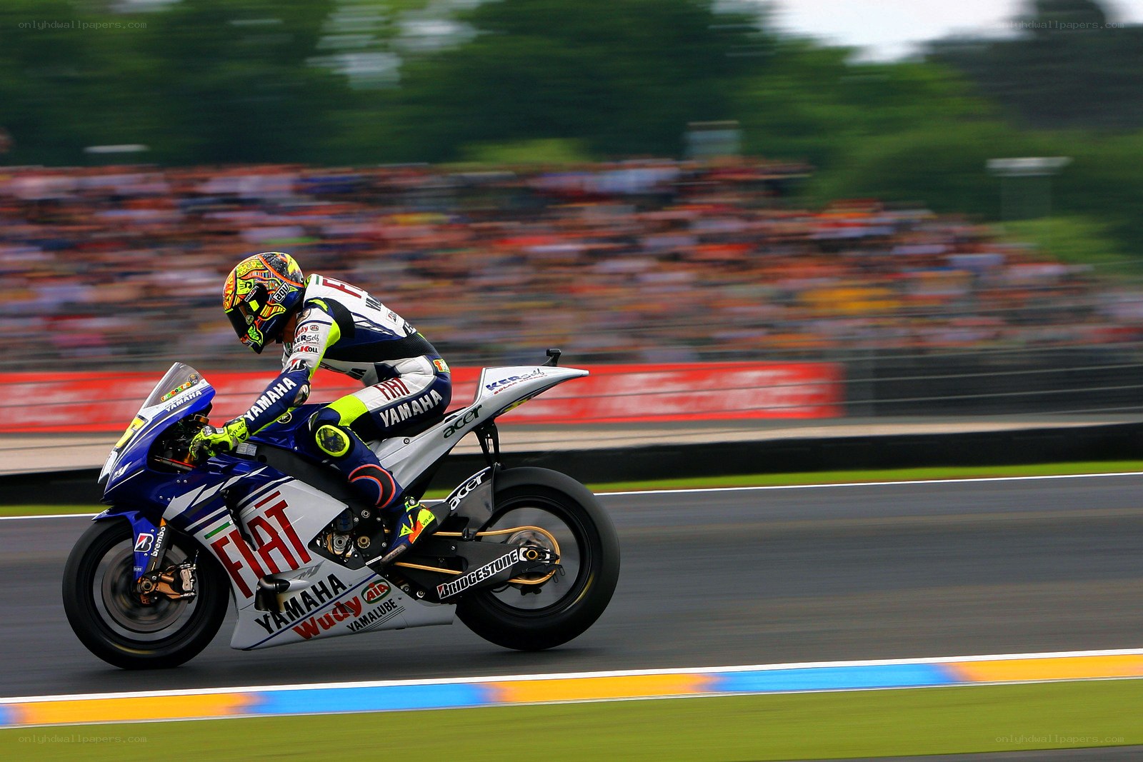 Motorcycle racer on a track