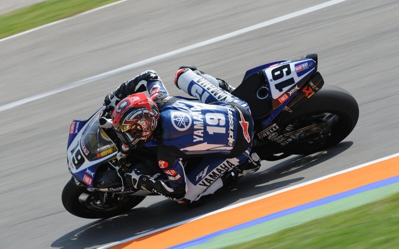 Motorcycle racer on a track