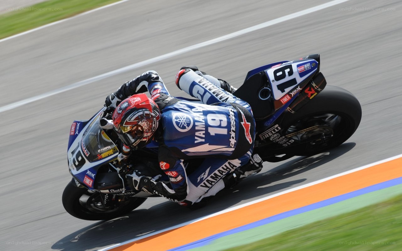 Motorcycle racer on a track