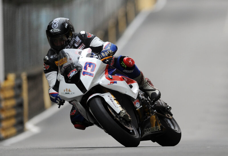 Motorcycle racer on a track