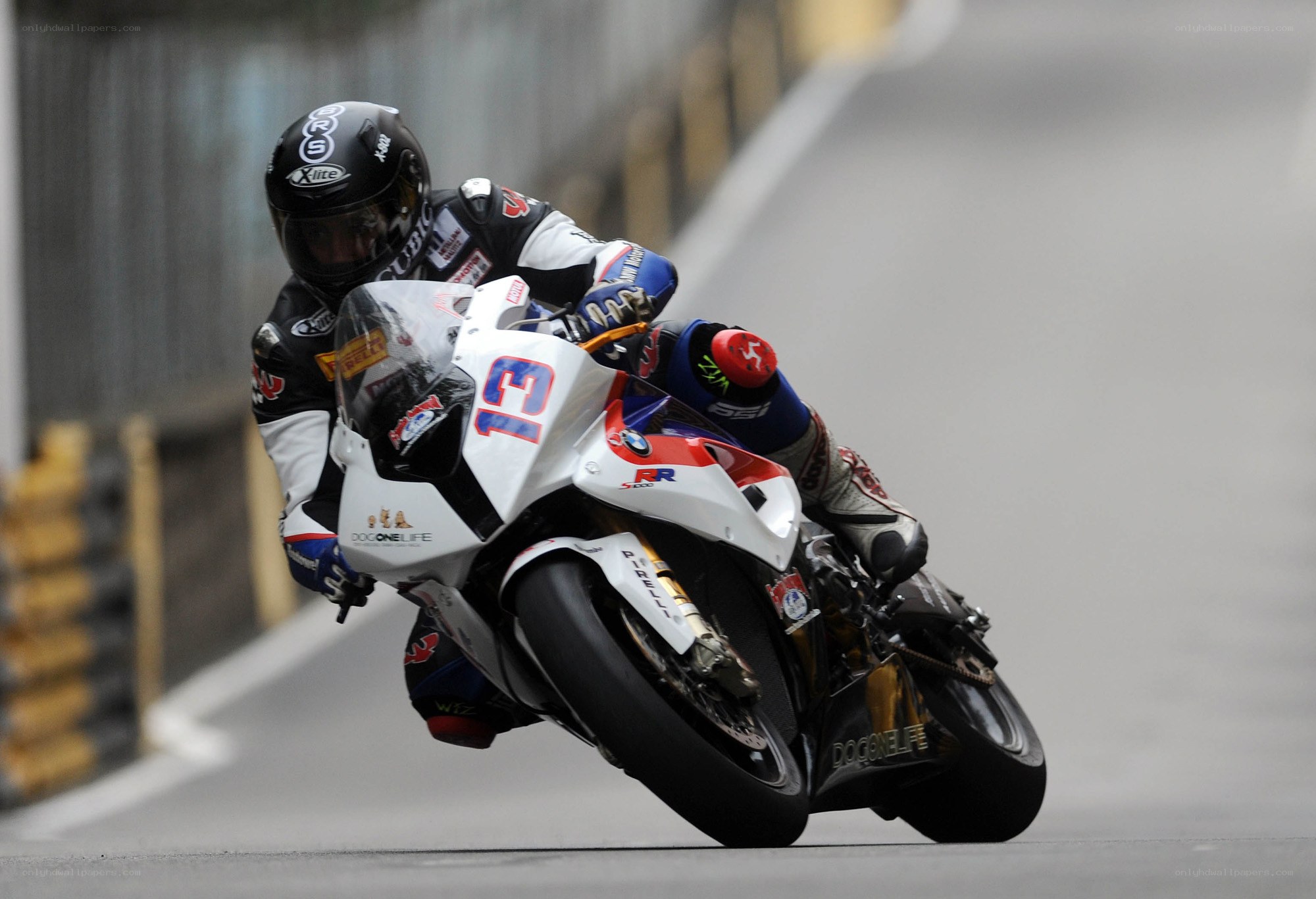 Motorcycle racer on a track