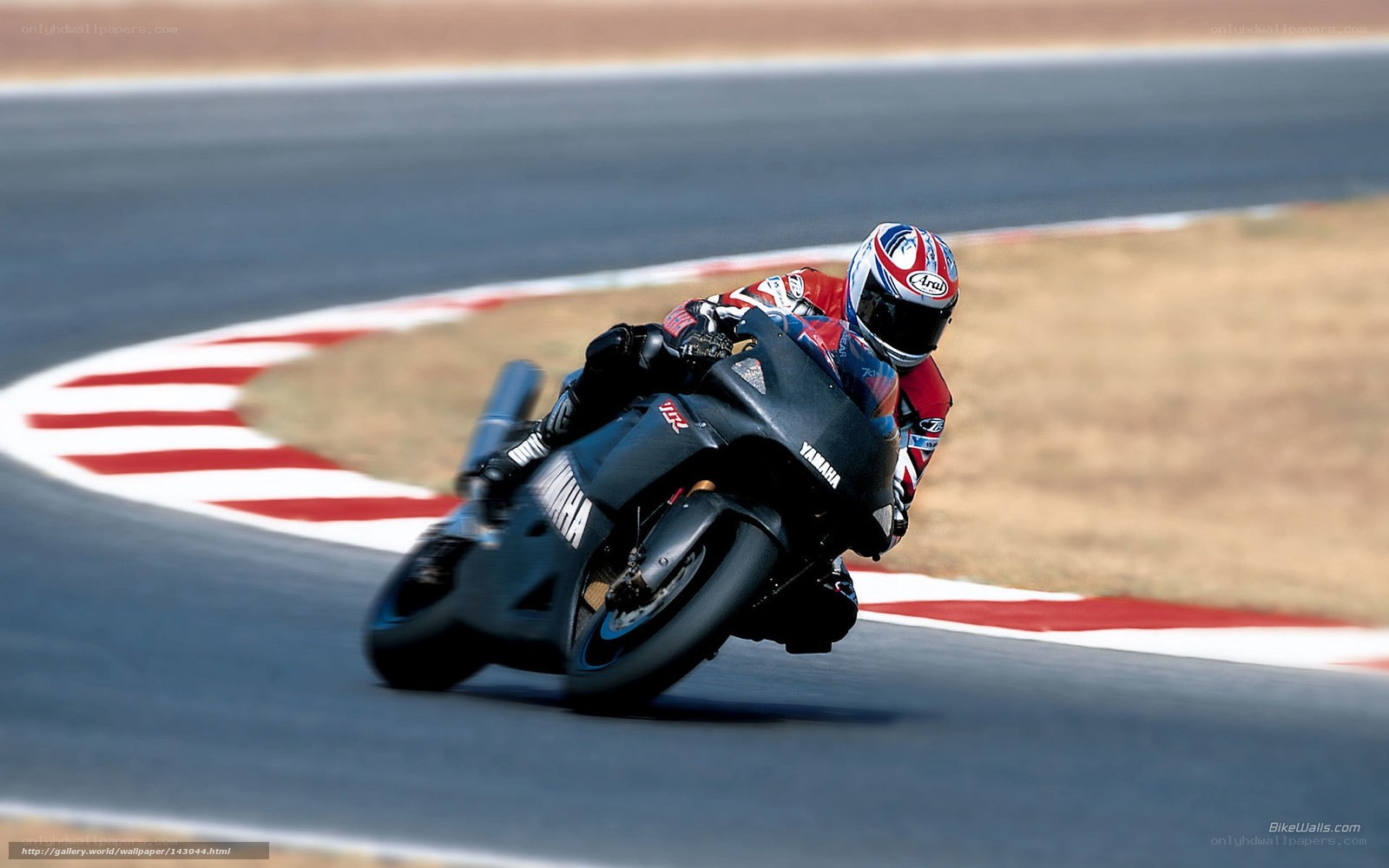 Motorcycle racer on a track