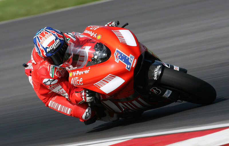 Motorcycle racer on a track