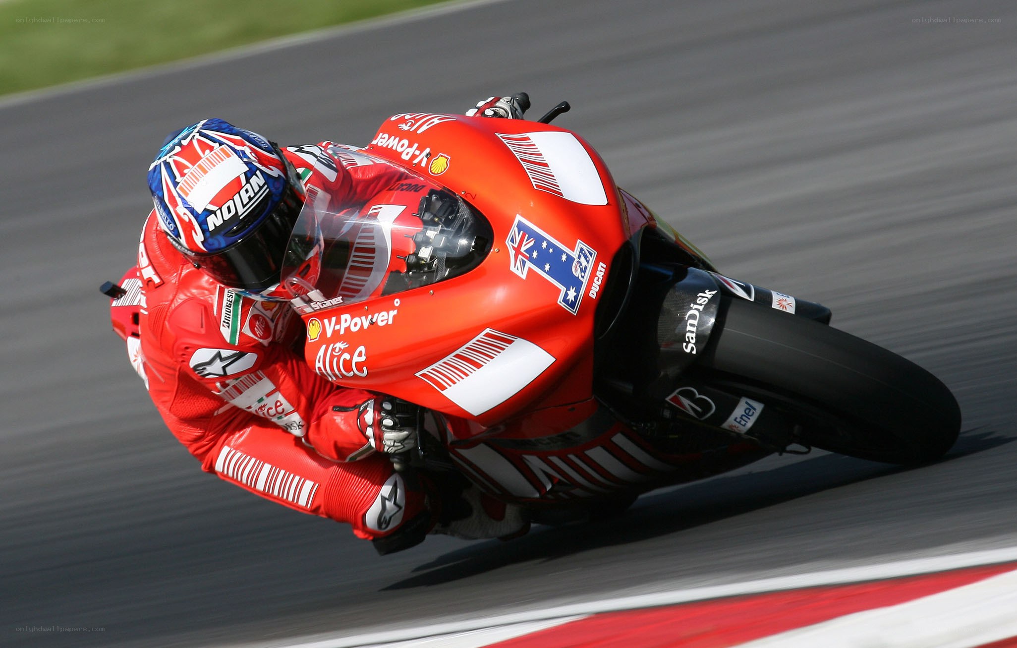 Motorcycle racer on a track