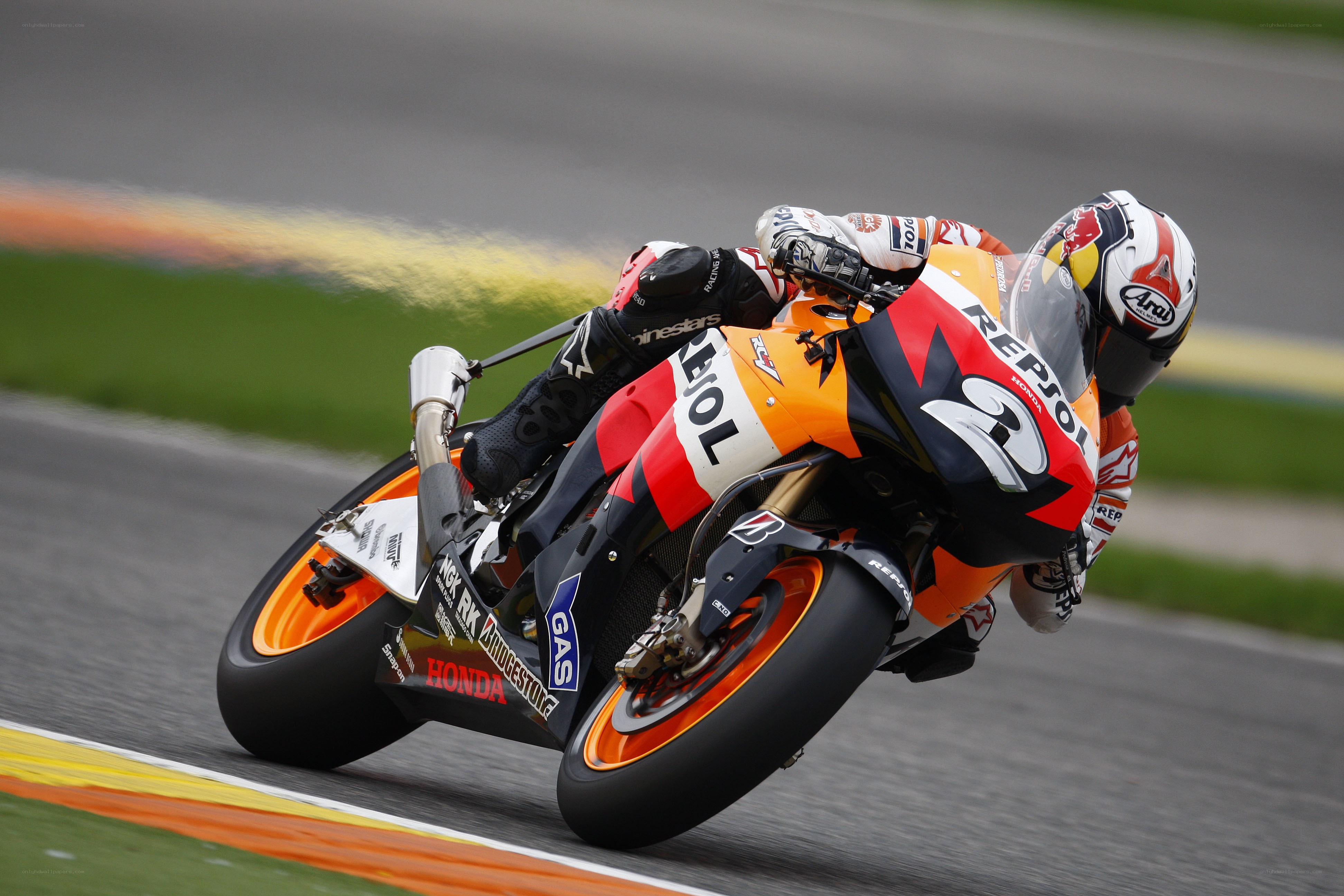 Motorcycle racer on a track