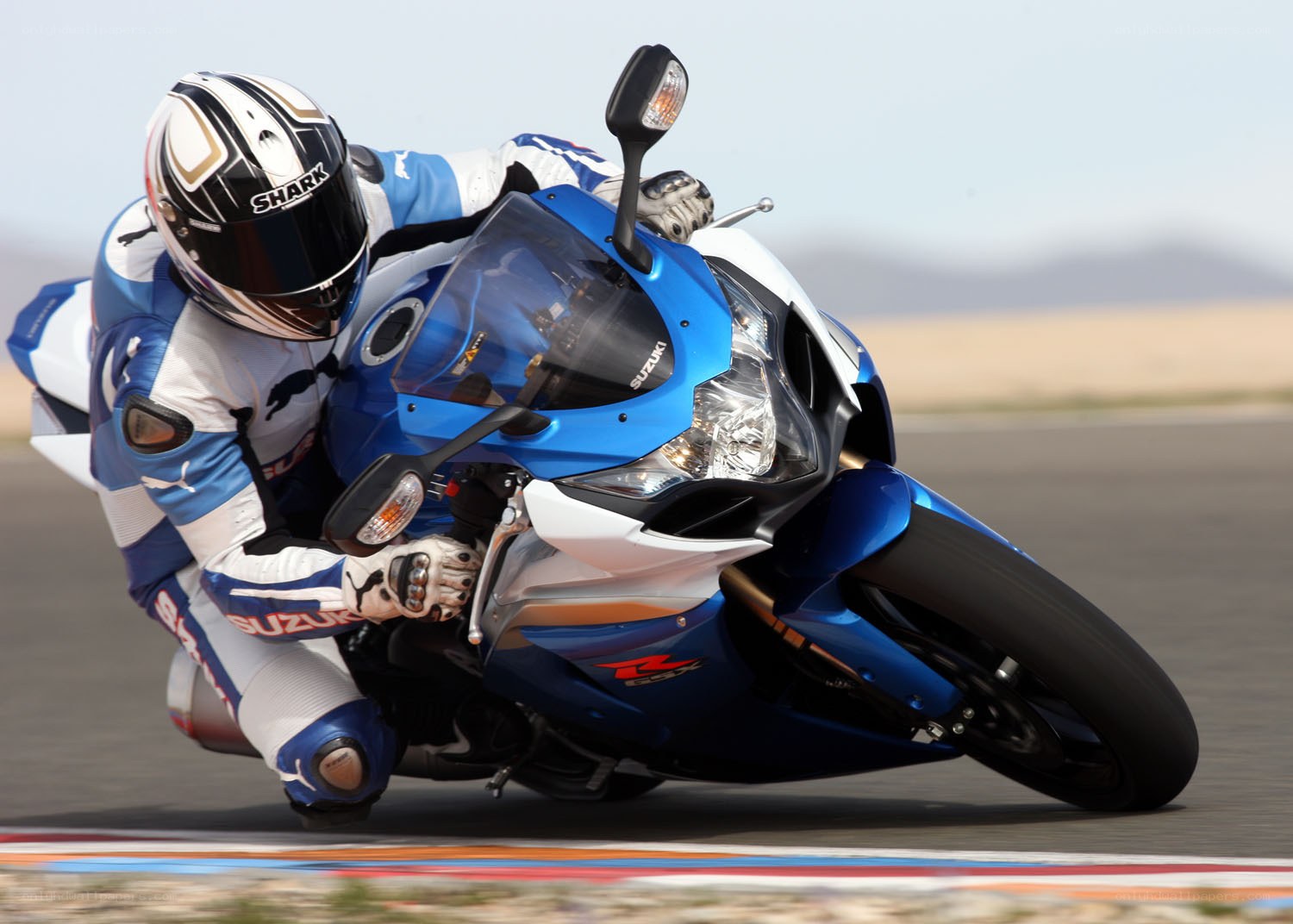 Motorcycle racer on a track