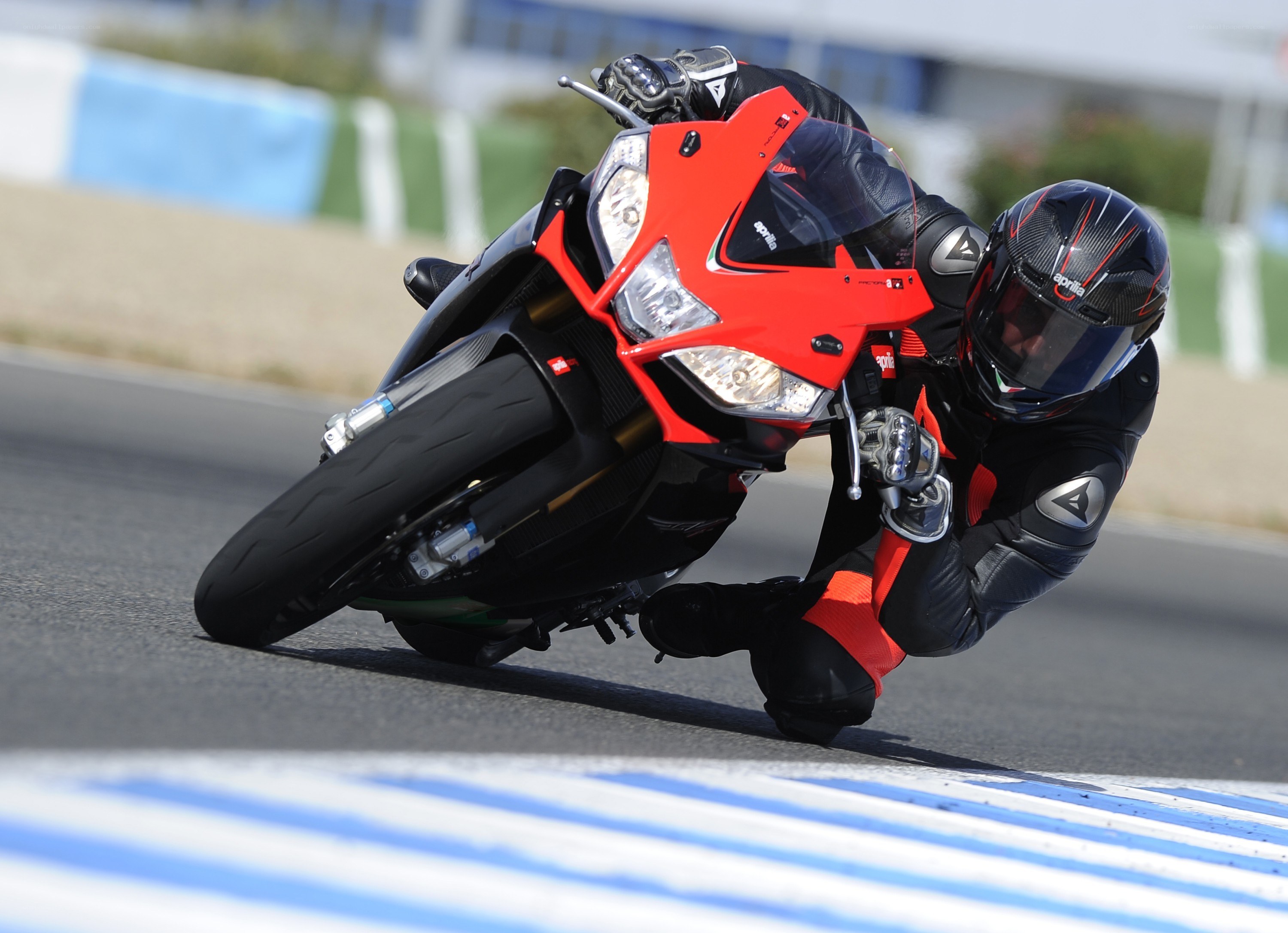 Motorcycle racer on a track