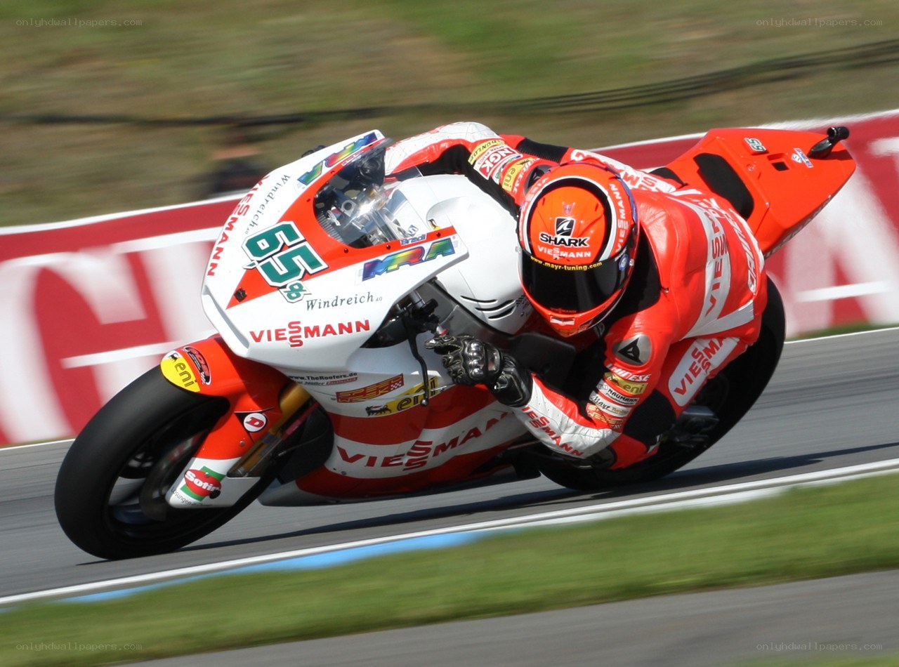 Motorcycle racer on a track