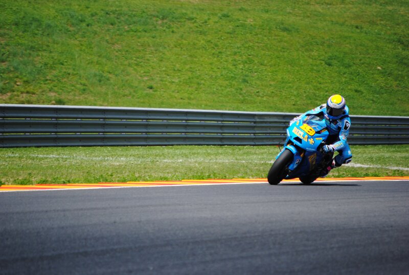Motorcycle racer on a track