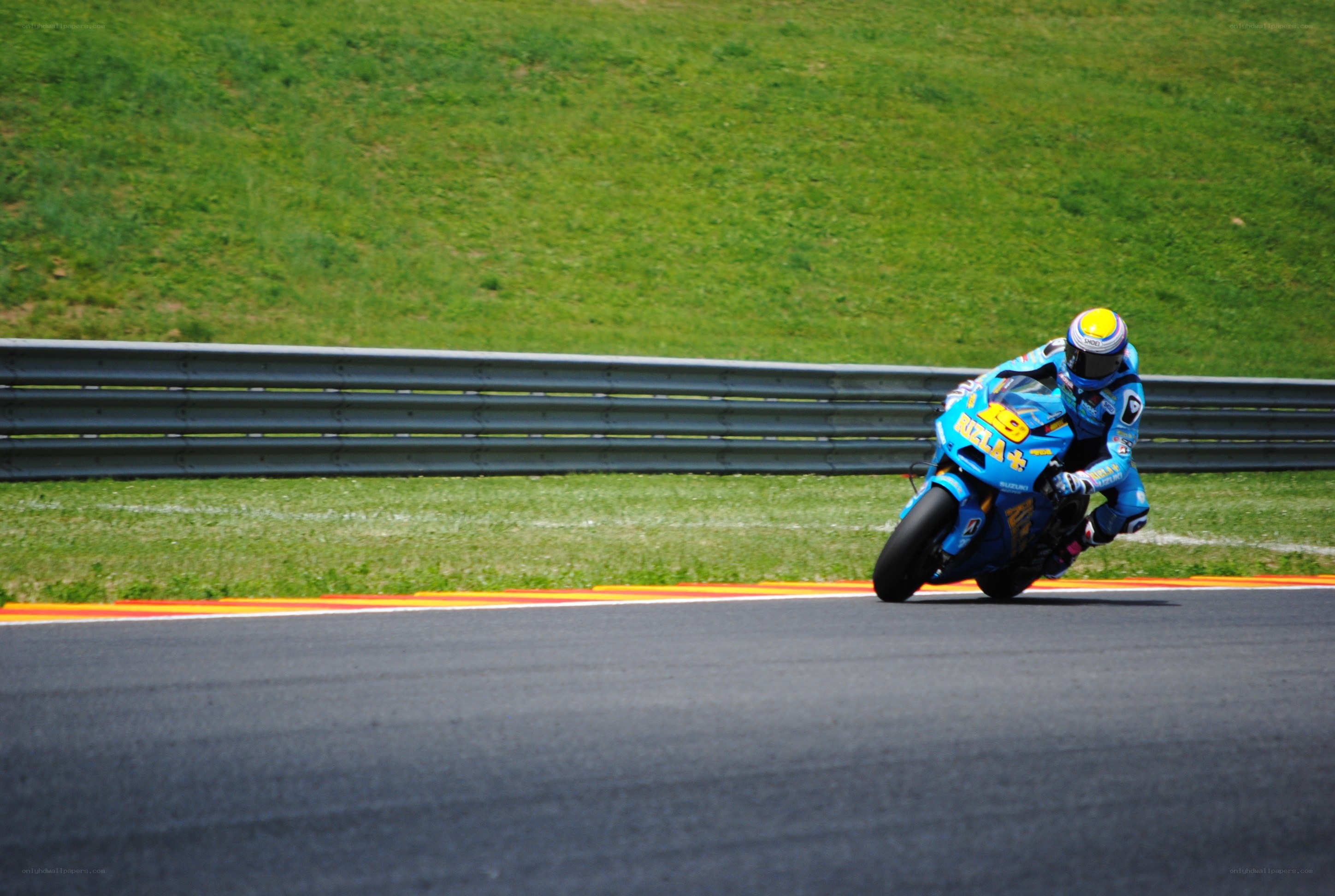 Motorcycle racer on a track