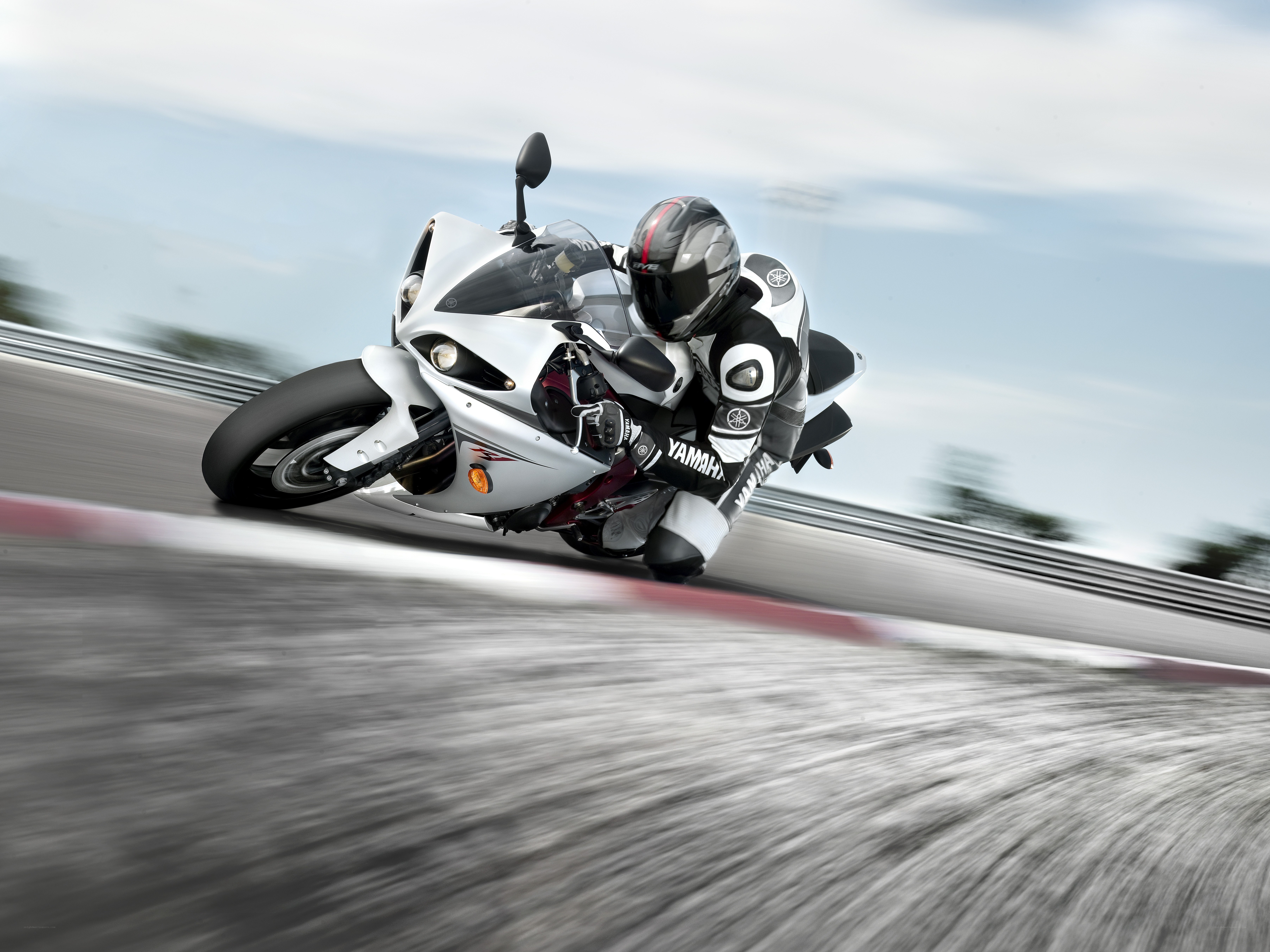 Motorcycle racer on a track