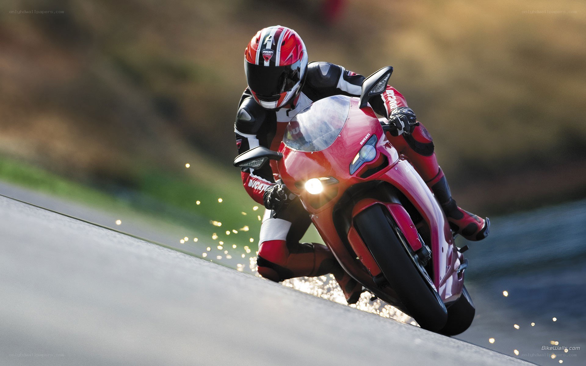 Motorcycle racer on a track