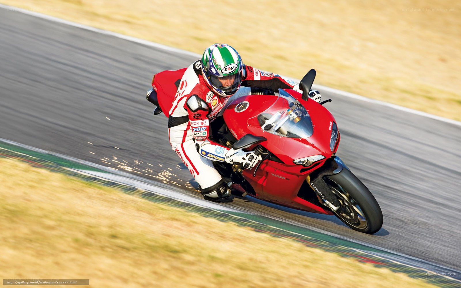 Motorcycle racer on a track