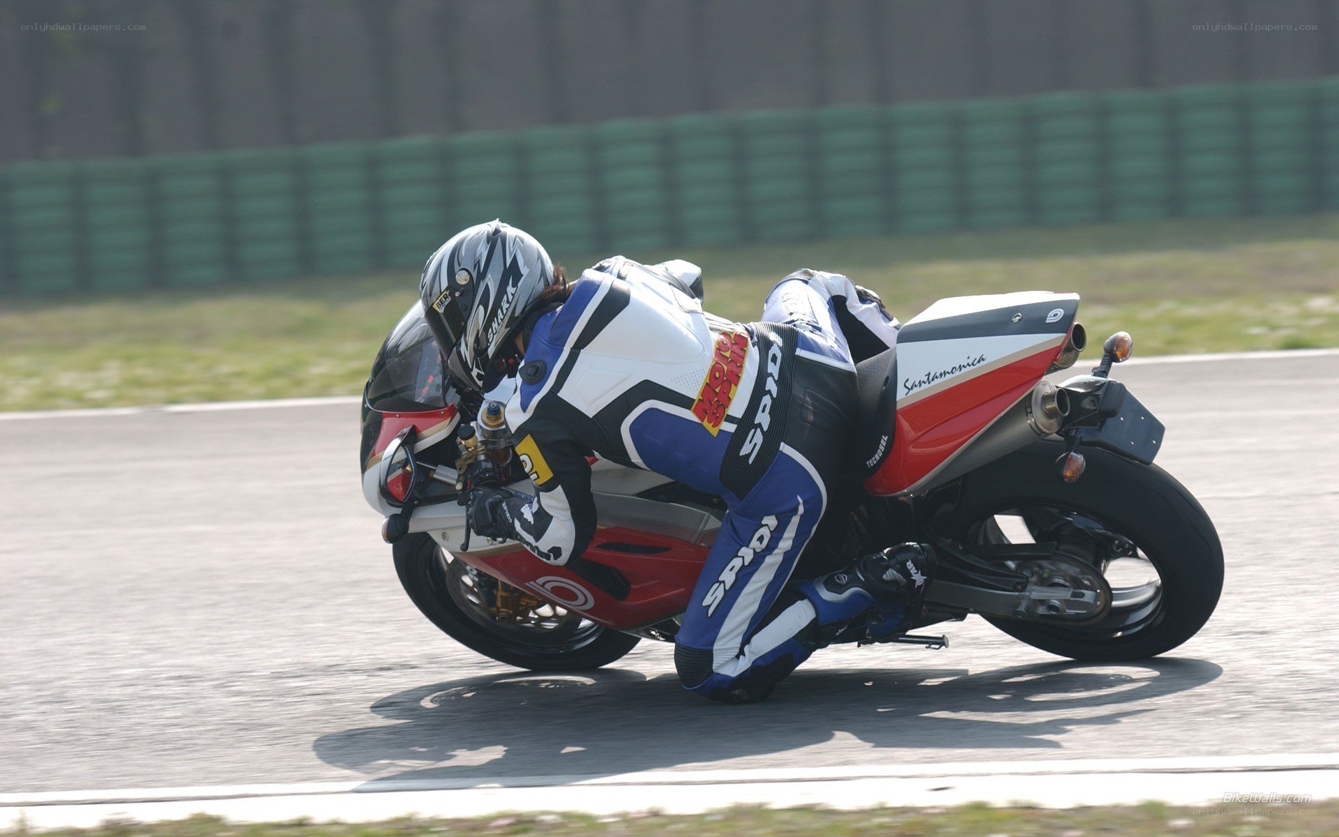 Motorcycle racer on a track