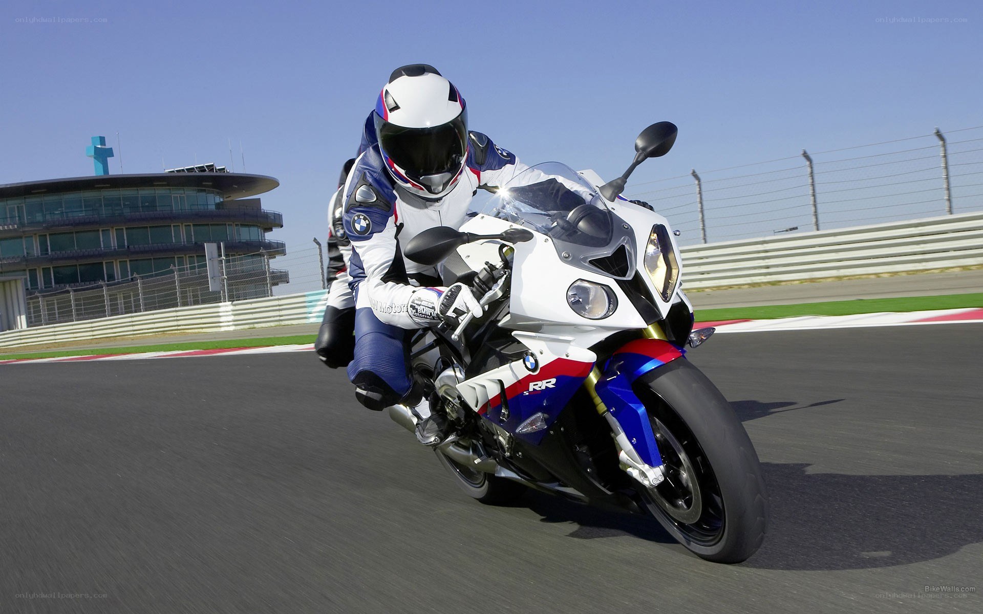 Motorcycle racer on a track
